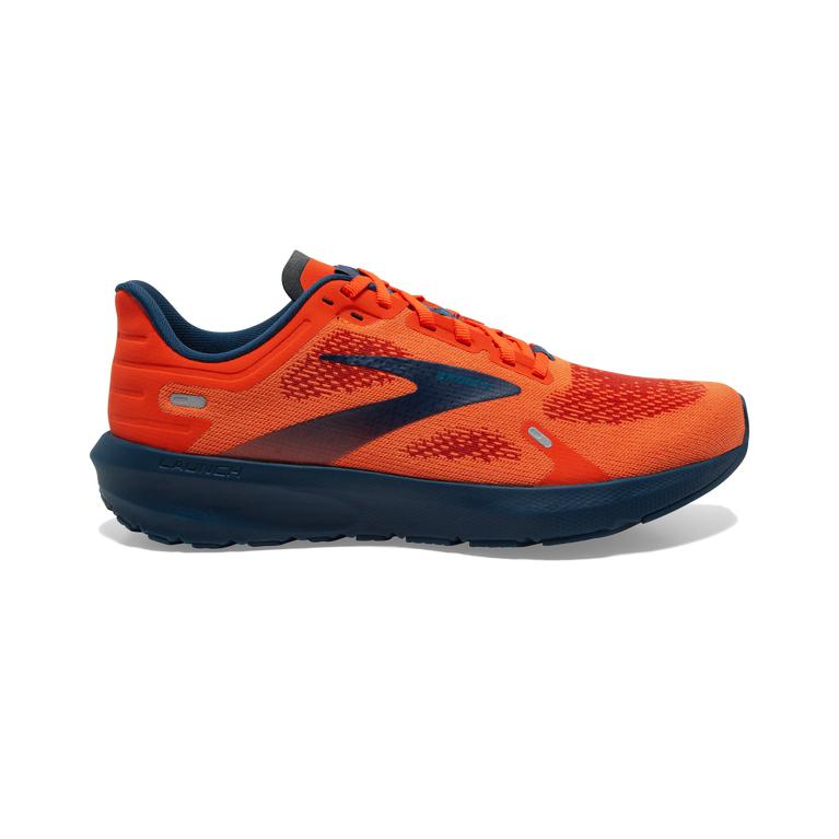 Brooks Men's Launch 9 Lightweight-Cushioned Walking Shoes - Flame/Titan/Crystal Teal/Orange (HZTF157